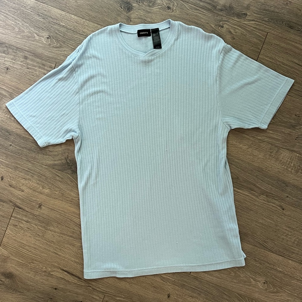 Claiborne ribbed light baby blue top